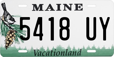 ME license plate 5418UY