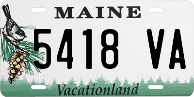 ME license plate 5418VA