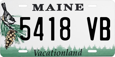 ME license plate 5418VB