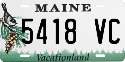 ME license plate 5418VC