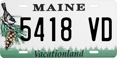 ME license plate 5418VD