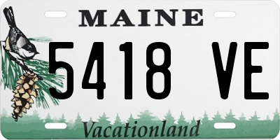 ME license plate 5418VE