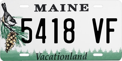 ME license plate 5418VF