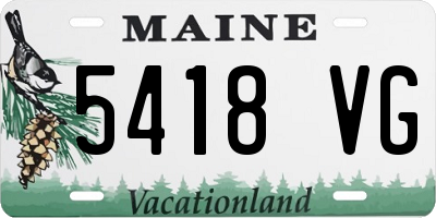 ME license plate 5418VG