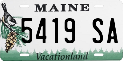 ME license plate 5419SA