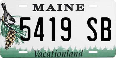 ME license plate 5419SB