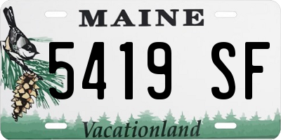 ME license plate 5419SF