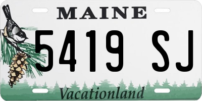 ME license plate 5419SJ