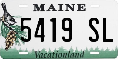ME license plate 5419SL