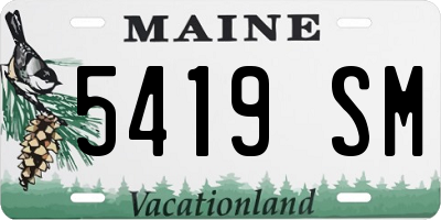 ME license plate 5419SM