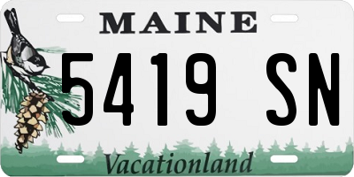 ME license plate 5419SN