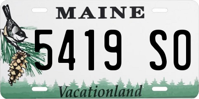ME license plate 5419SO