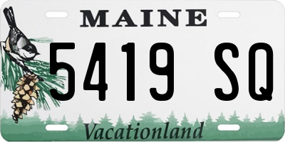 ME license plate 5419SQ