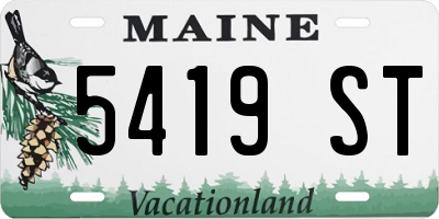 ME license plate 5419ST