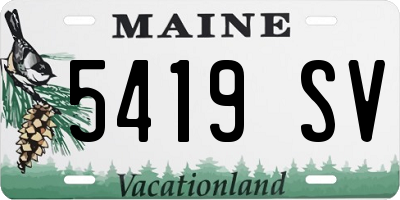 ME license plate 5419SV