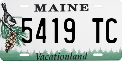 ME license plate 5419TC