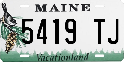 ME license plate 5419TJ