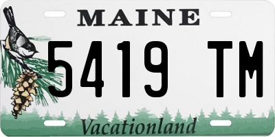 ME license plate 5419TM