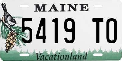 ME license plate 5419TO
