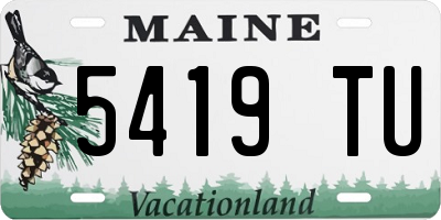 ME license plate 5419TU