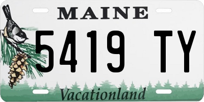 ME license plate 5419TY