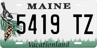 ME license plate 5419TZ