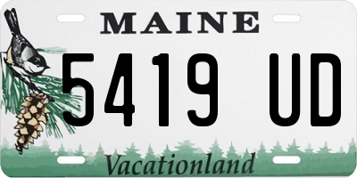 ME license plate 5419UD