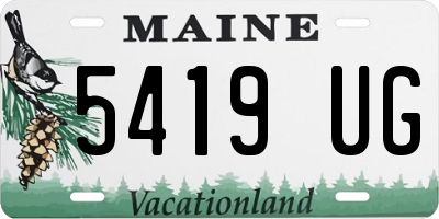 ME license plate 5419UG