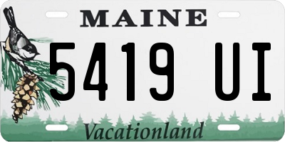 ME license plate 5419UI