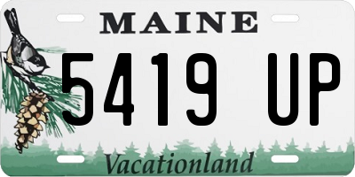 ME license plate 5419UP