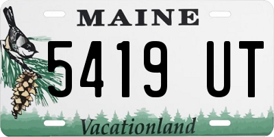 ME license plate 5419UT