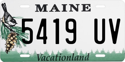 ME license plate 5419UV