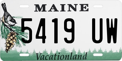 ME license plate 5419UW