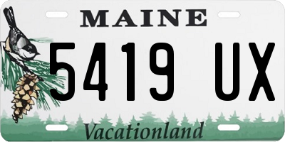 ME license plate 5419UX