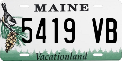 ME license plate 5419VB