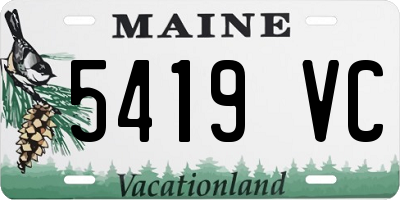 ME license plate 5419VC