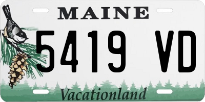 ME license plate 5419VD