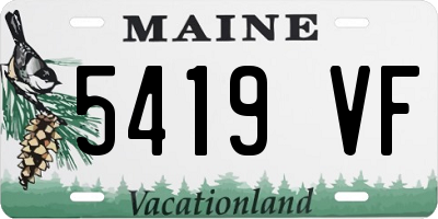 ME license plate 5419VF