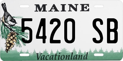 ME license plate 5420SB