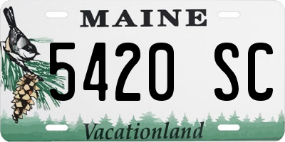 ME license plate 5420SC