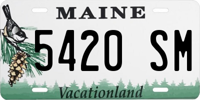 ME license plate 5420SM