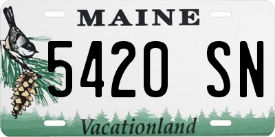 ME license plate 5420SN