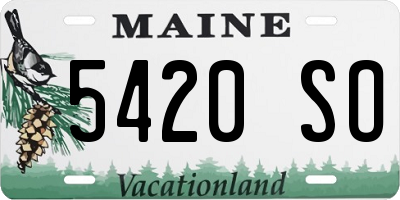 ME license plate 5420SO