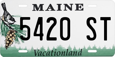 ME license plate 5420ST