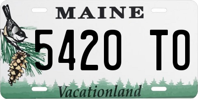 ME license plate 5420TO