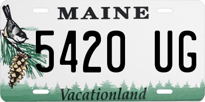 ME license plate 5420UG