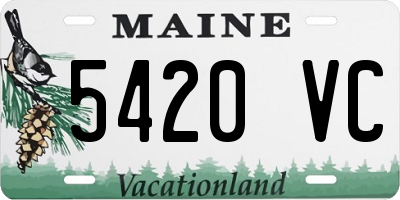 ME license plate 5420VC