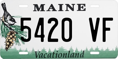 ME license plate 5420VF