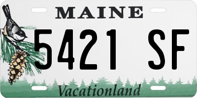 ME license plate 5421SF