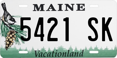 ME license plate 5421SK